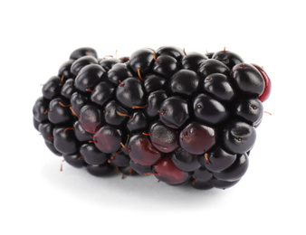 Beautiful tasty ripe blackberry on white background