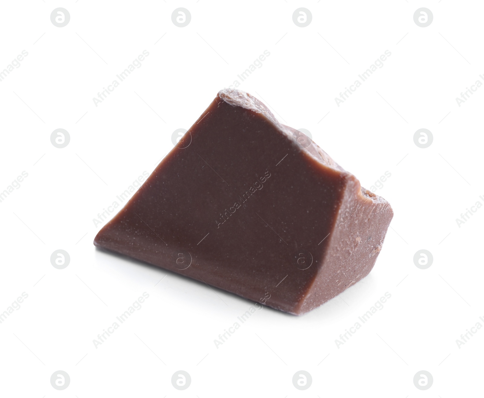 Photo of Piece of milk chocolate isolated on white