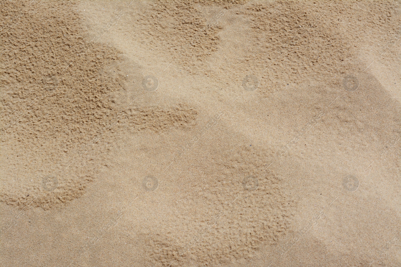 Photo of Texture of sandy beach as background, above view