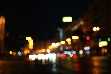 Blurred view of beautiful city at night. Bokeh effect