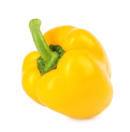 Photo of Ripe yellow bell pepper isolated on white