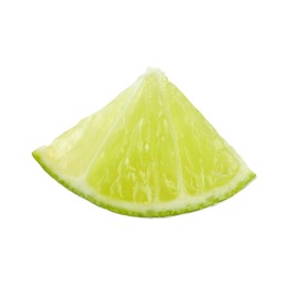 Photo of Piece of fresh green ripe lime isolated on white