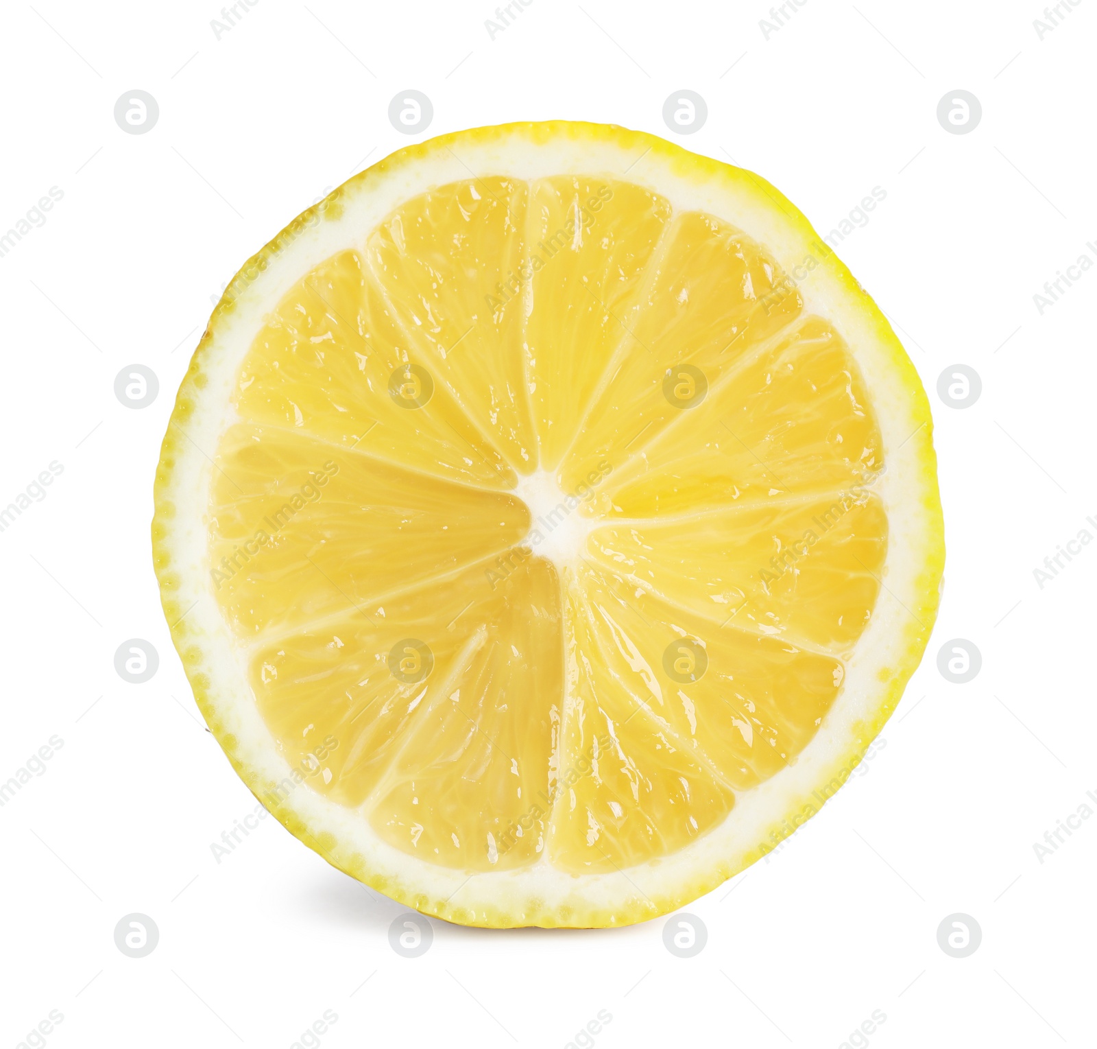 Photo of Lemon slice isolated on white. Citrus fruit