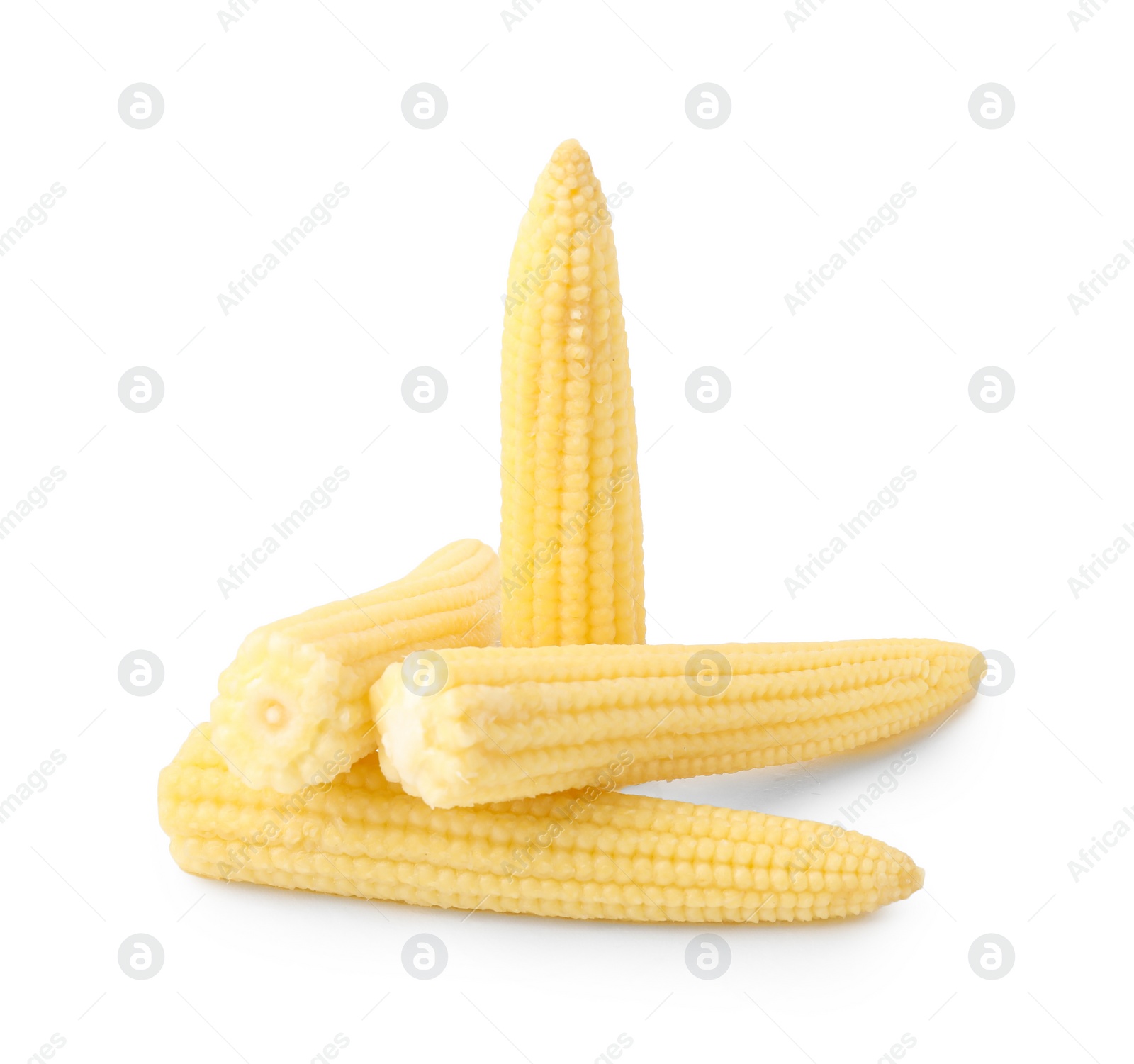 Photo of Tasty fresh baby corns isolated on white