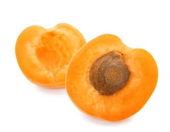 Delicious ripe sweet apricot isolated on white