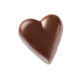 Beautiful heart shaped chocolate candy isolated on white