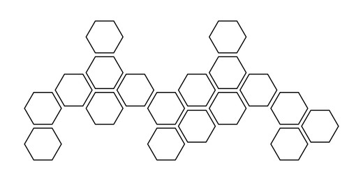 Image of Pattern of hexagons on white background, illustration. Banner design