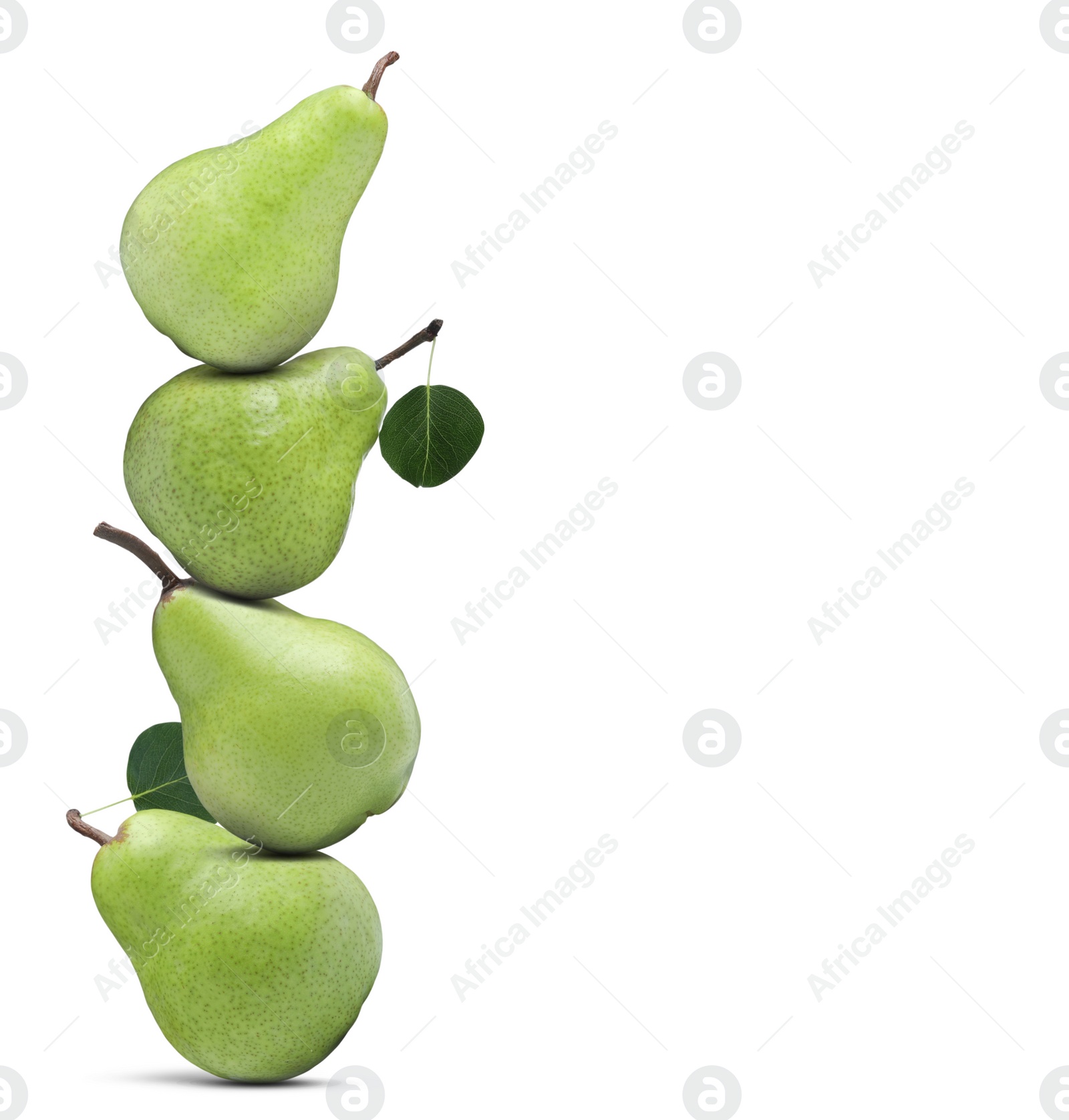 Image of Tasty fresh ripe pears on white background