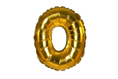 Photo of Golden letter Q balloon on white background