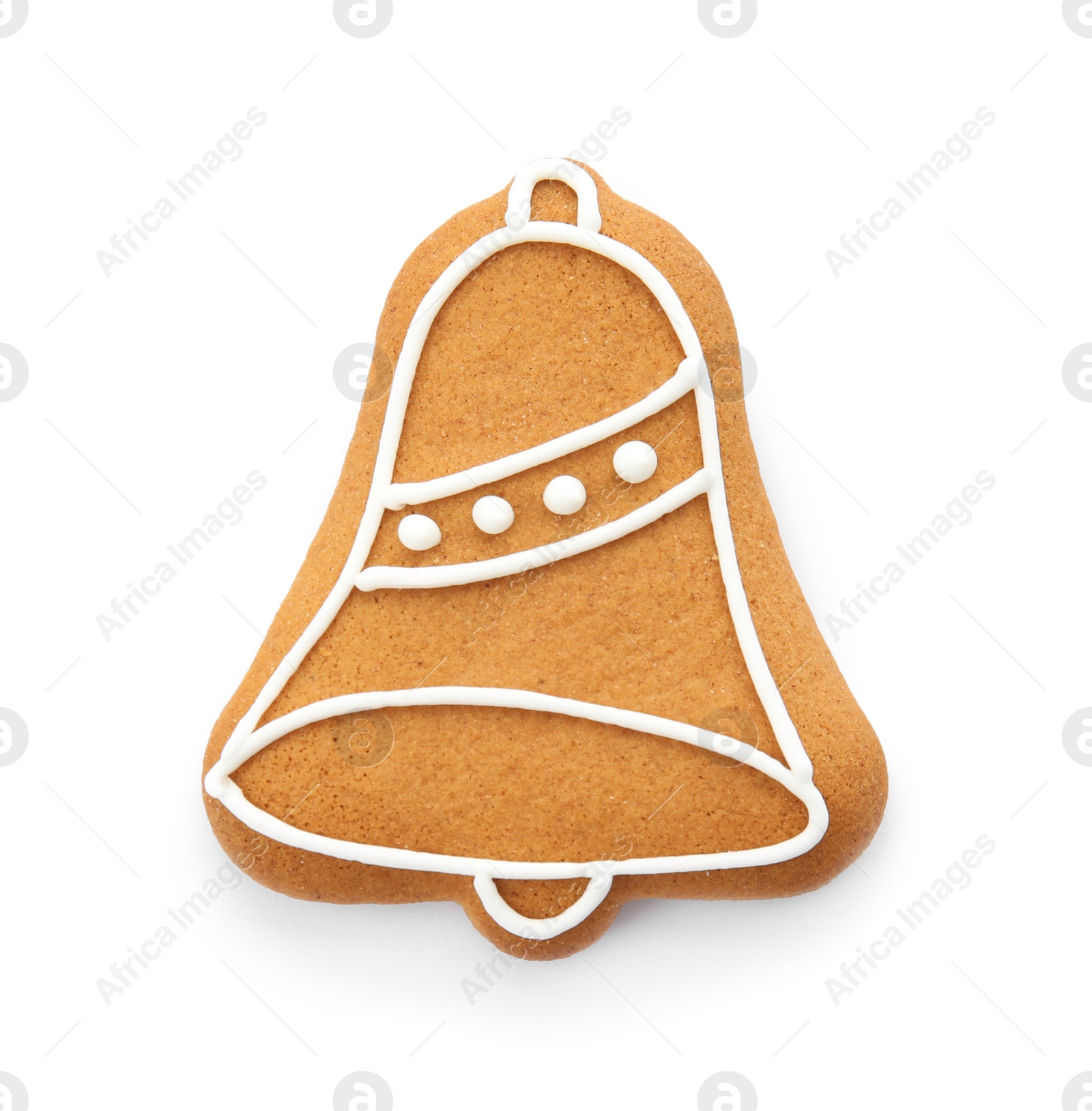 Photo of Tasty homemade Christmas cookie on white background