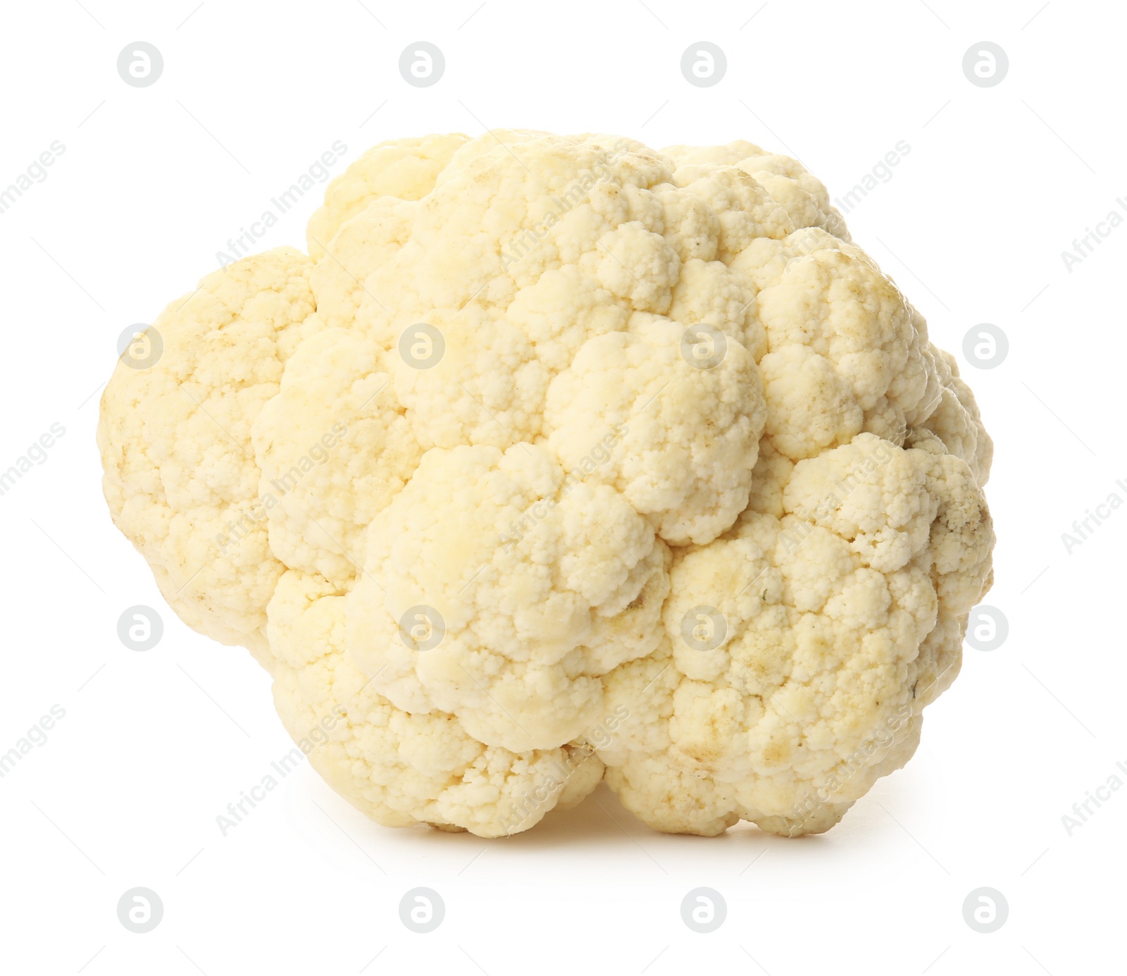 Photo of Cauliflower cabbage on white background. Healthy food