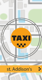 Illustration of online taxi application for smartphone