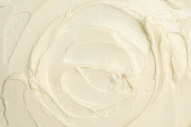 Photo of Texture of tasty butter as background, top view