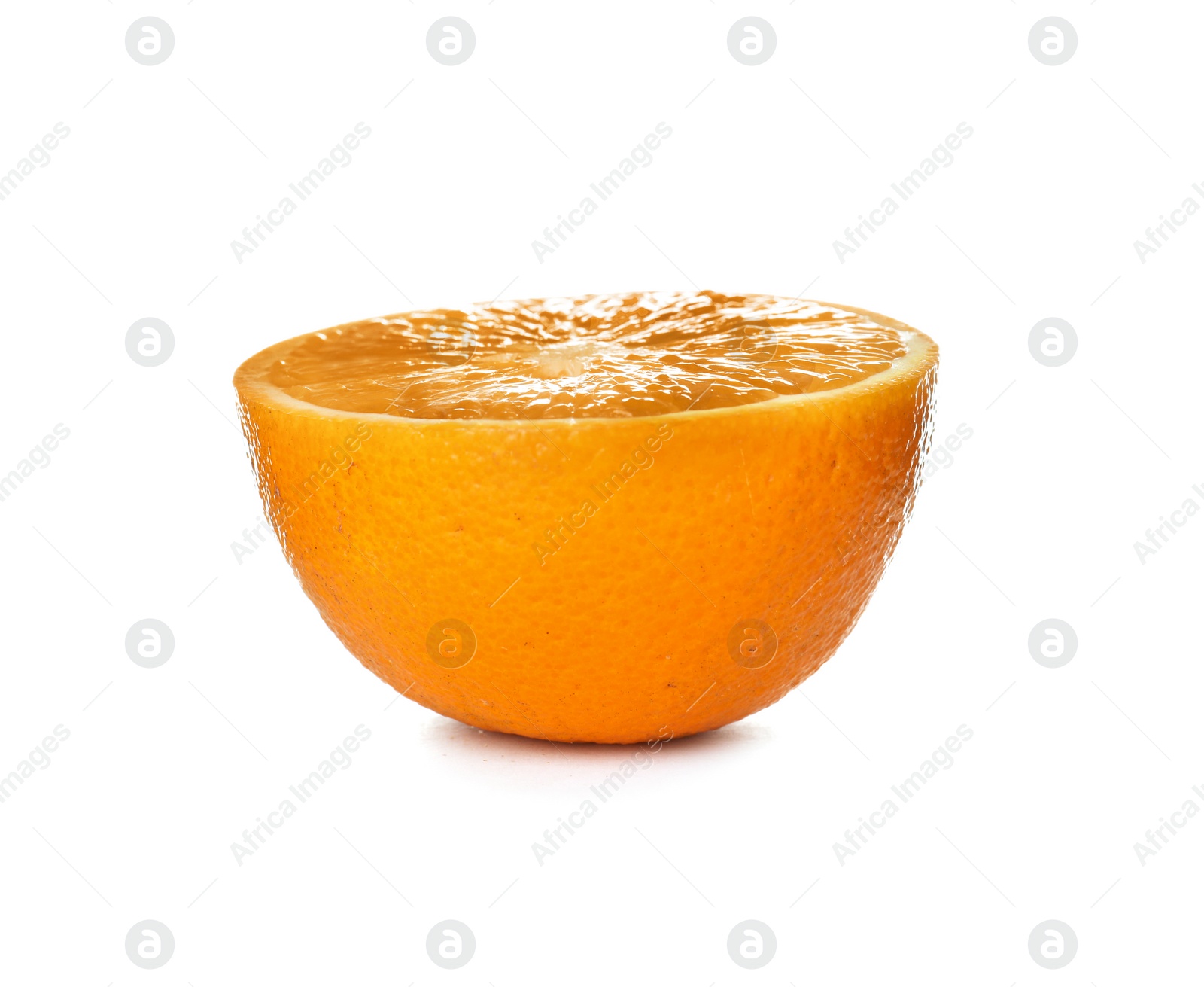 Photo of Half of ripe orange isolated on white