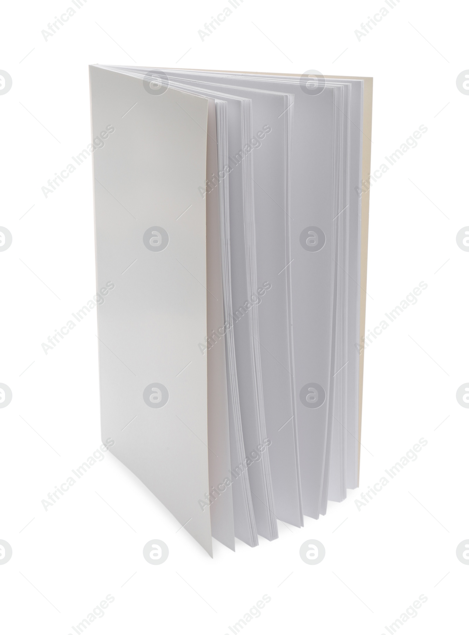 Photo of Paper brochure with blank cover isolated on white