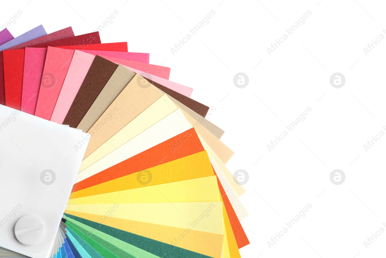 Photo of Color palette on white background, top view