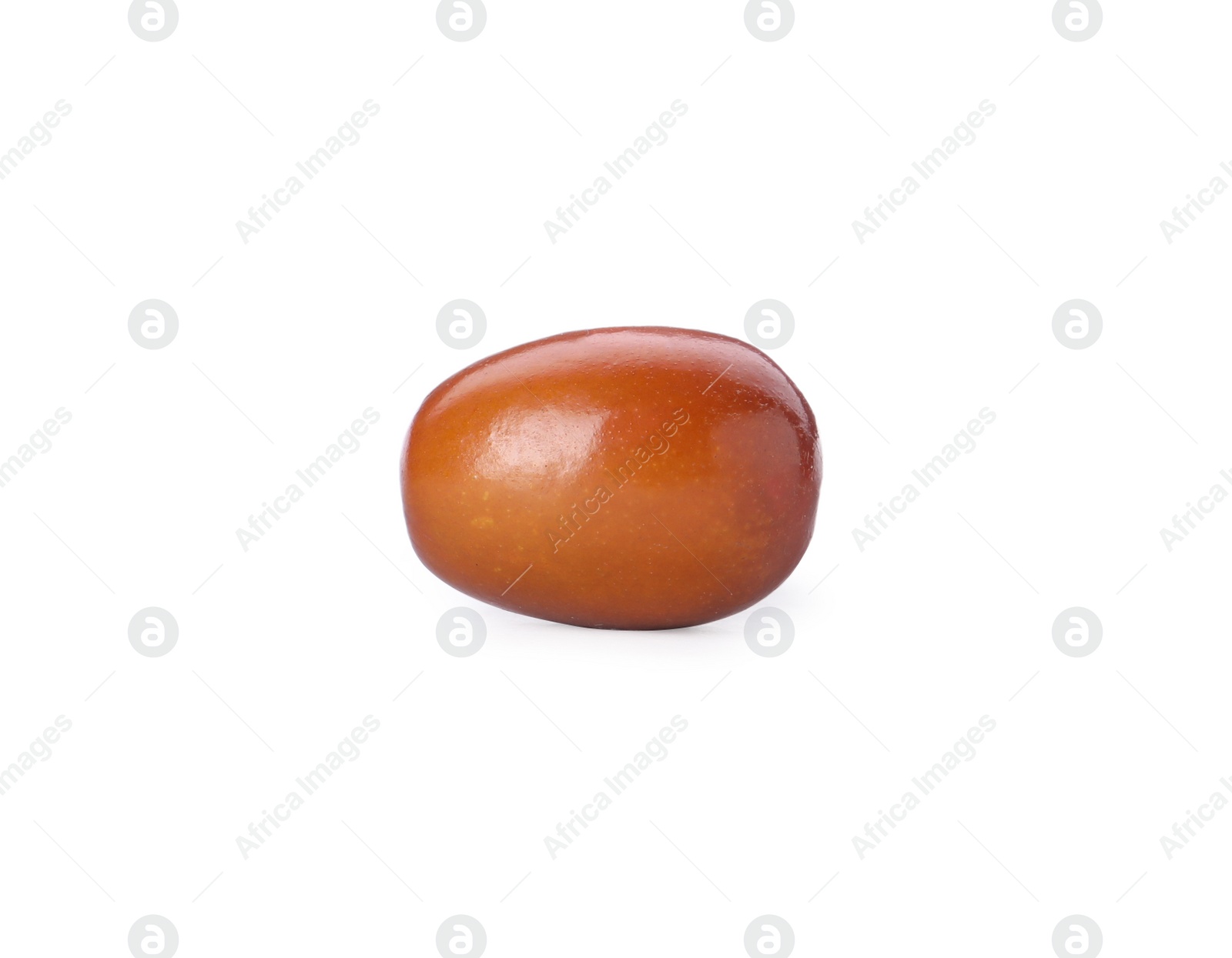 Photo of One ripe red date isolated on white