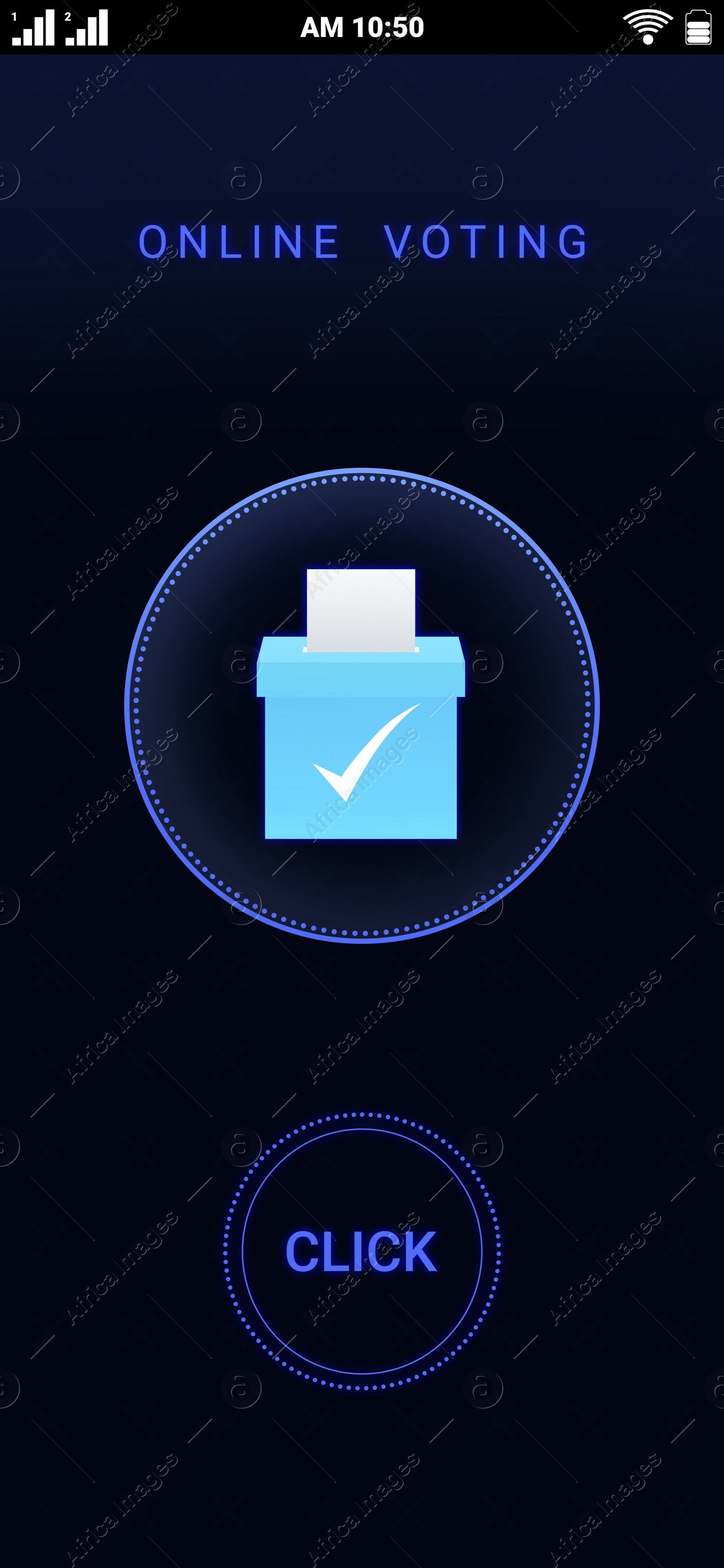 Illustration of App for electronic voting on smartphone. Illustration