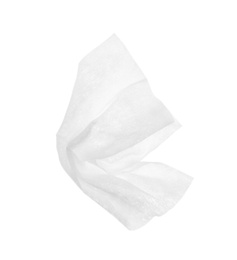 Used crumpled paper tissue isolated on white, top view