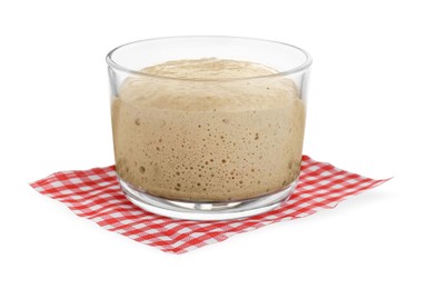 Photo of Fresh leaven in glass bowl isolated on white