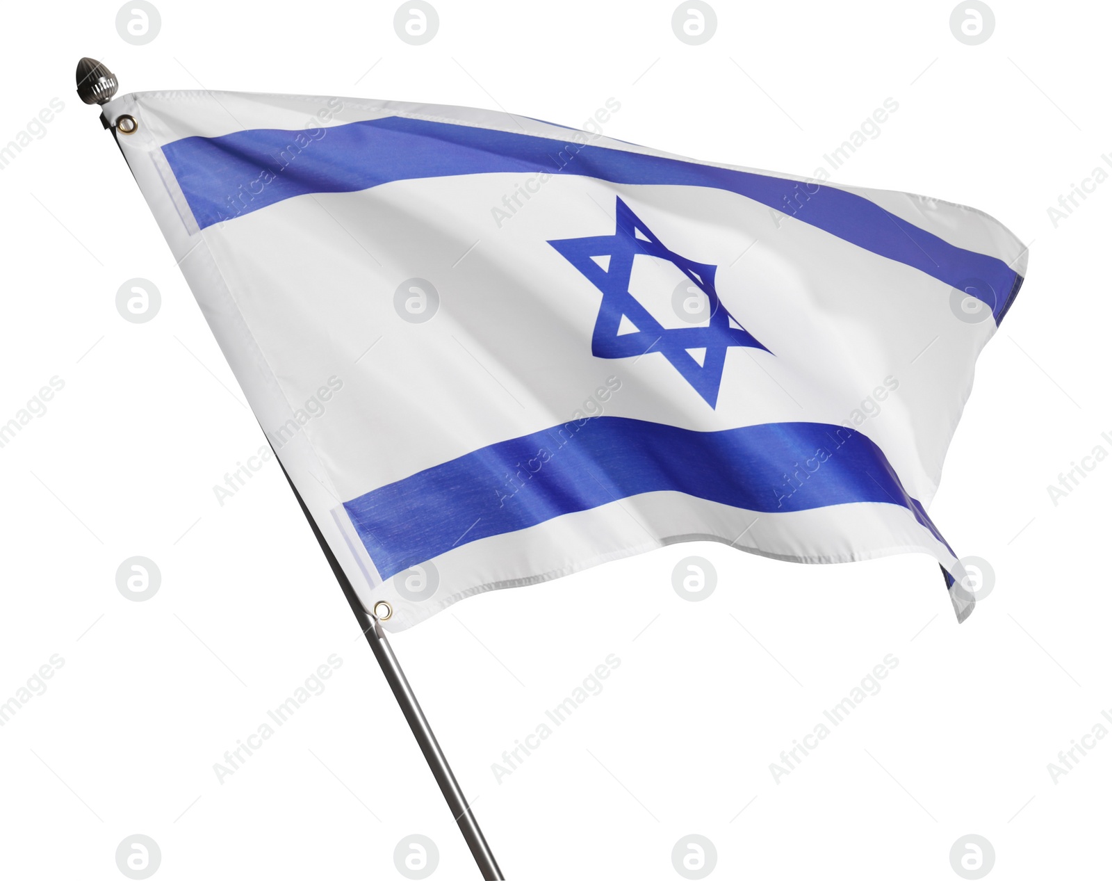 Photo of Flag of Israel isolated on white. National symbol