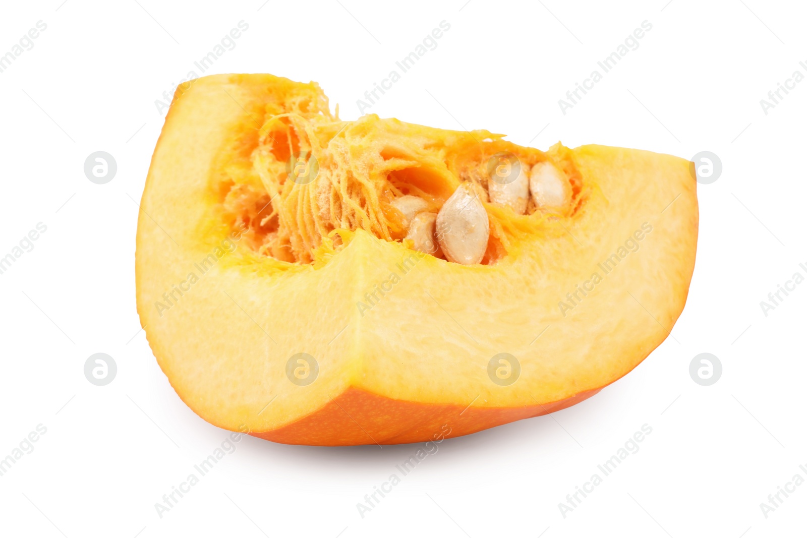 Photo of Piece of fresh ripe pumpkin isolated on white