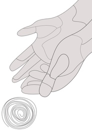 Illustration of Beautiful abstract image with hands and circle 