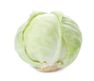 Whole fresh ripe cabbage isolated on white