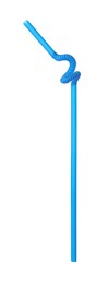 Photo of Light blue plastic cocktail tube isolated on white