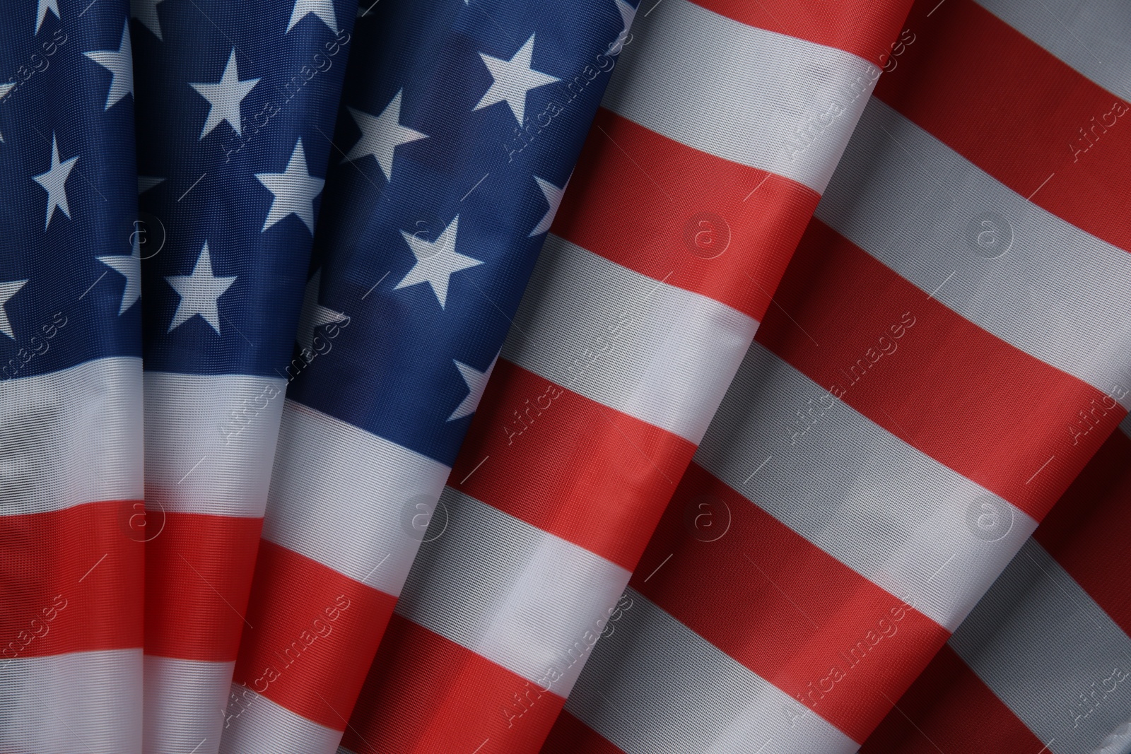 Photo of Flag of USA as background, top view