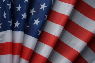 Photo of Flag of USA as background, top view