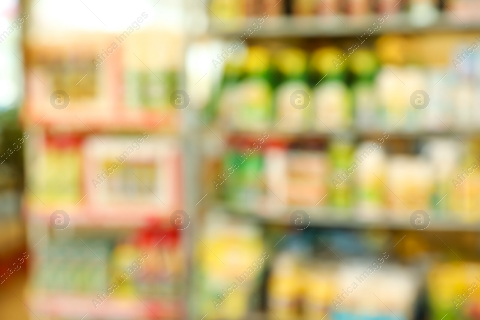 Photo of Blurred view of gardening shop with different supplies