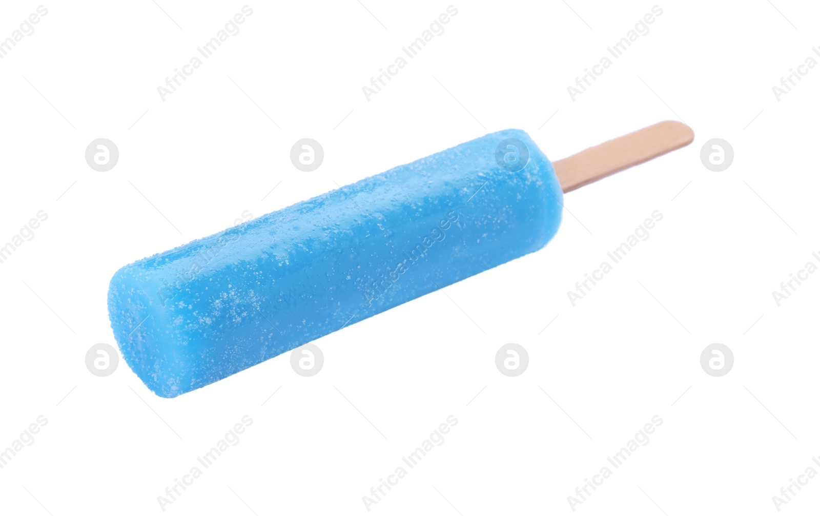 Photo of Delicious ice pop on white background. Fruit popsicle