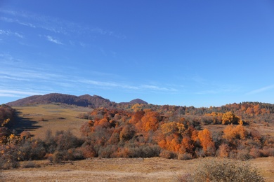 Picturesque landscape with beautiful sky over mountains