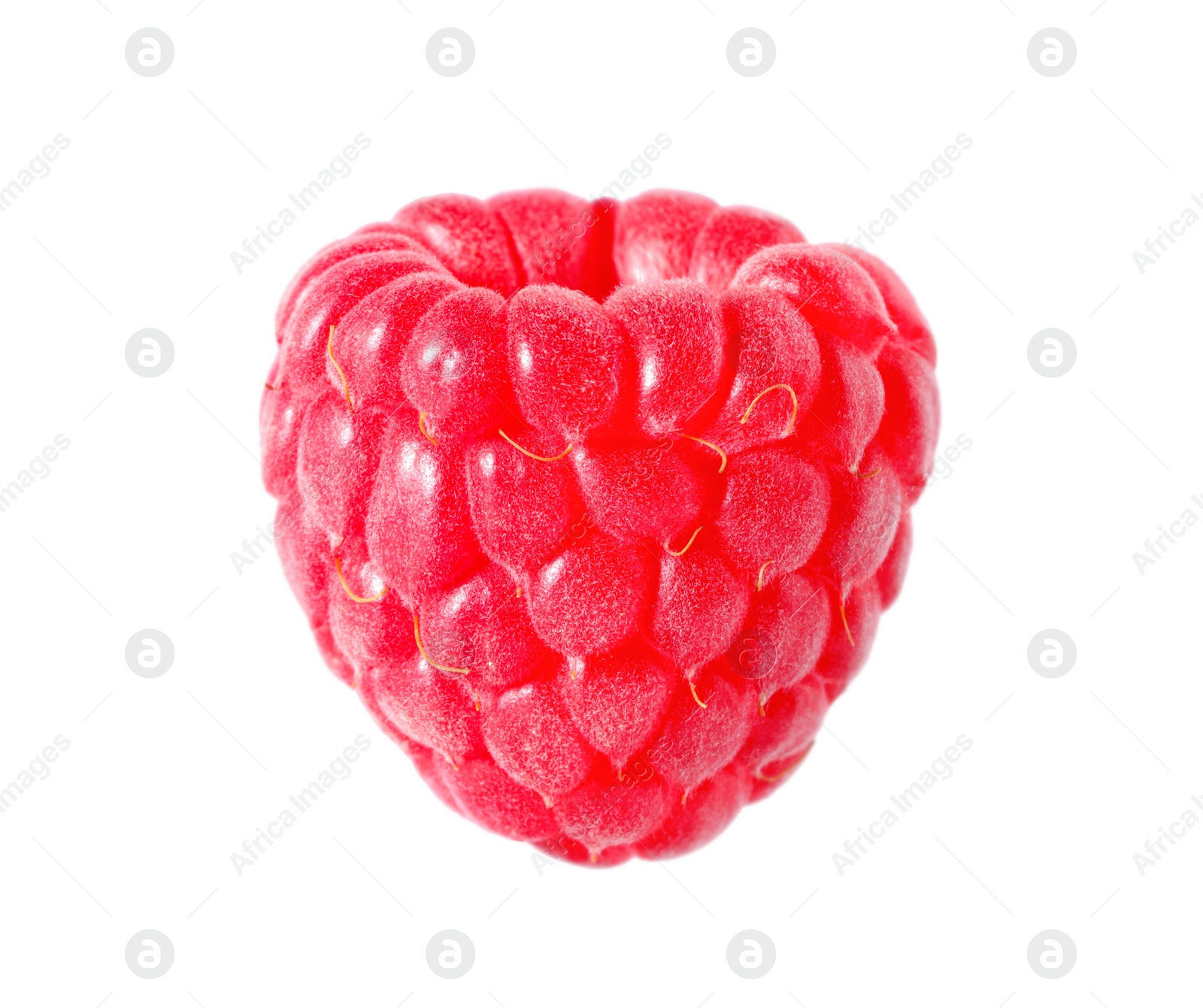 Photo of One tasty ripe raspberry isolated on white