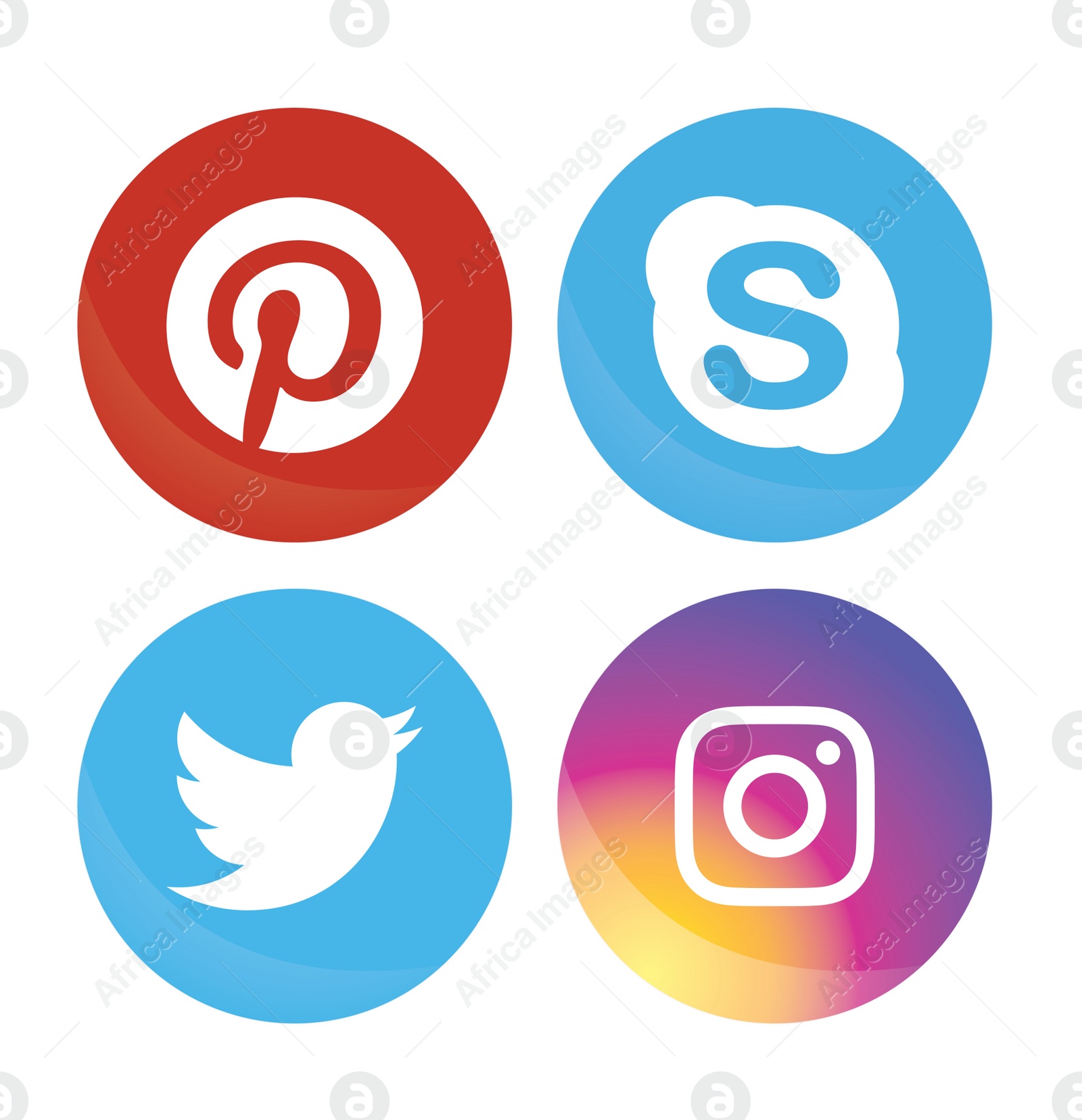 Illustration of MYKOLAIV, UKRAINE - APRIL 4, 2020: Collection of different social media apps icons