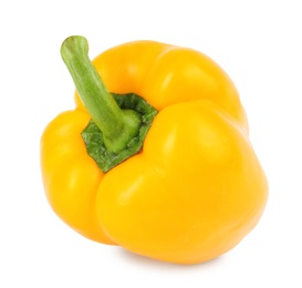 Ripe yellow bell pepper isolated on white