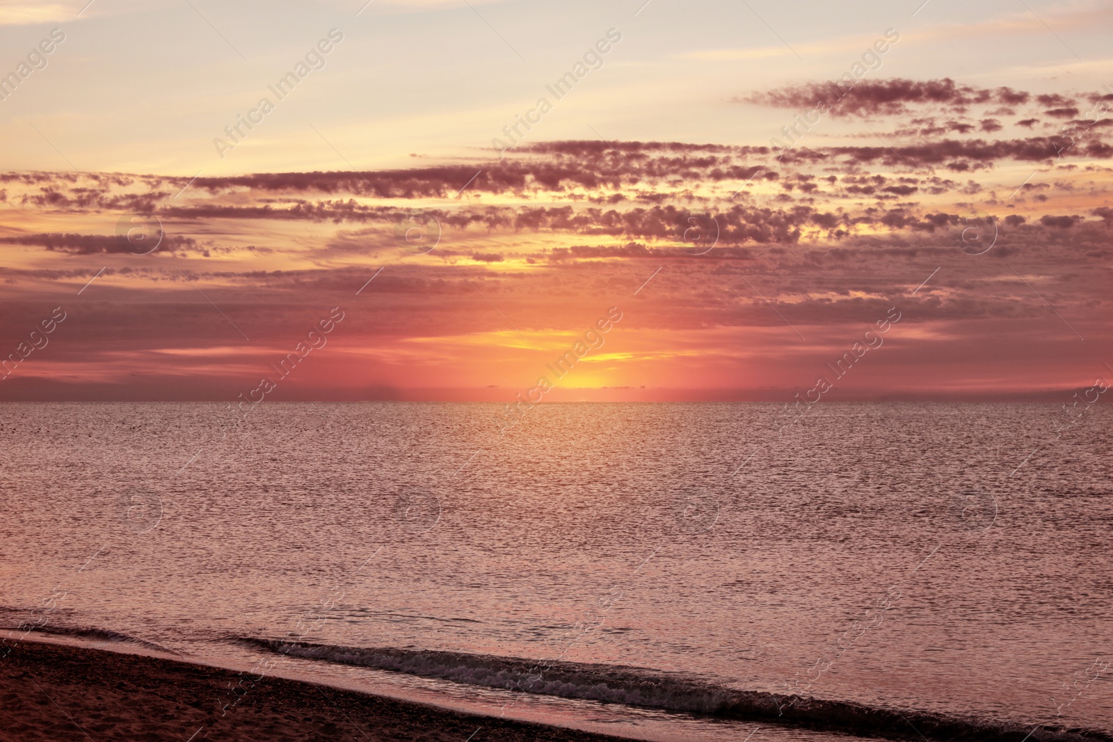 Photo of Picturesque view of beautiful sea at sunset. Summer vacation