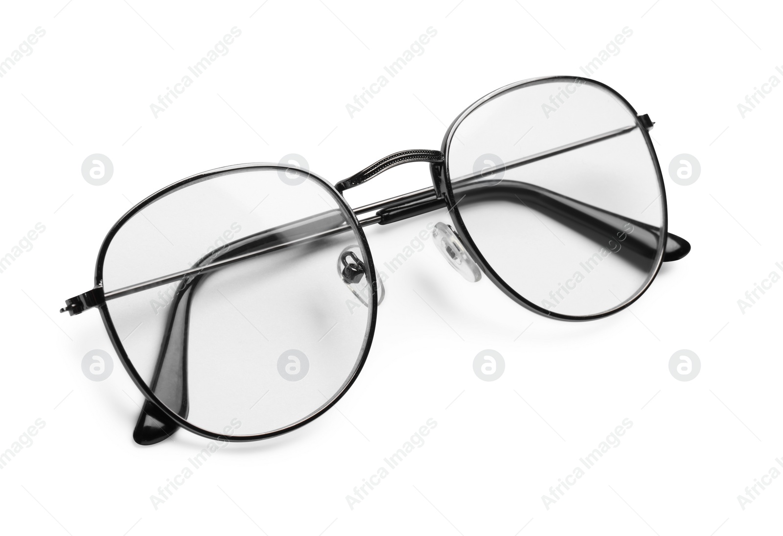 Photo of Stylish pair of glasses isolated on white