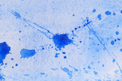 Abstract blue watercolor painting as background, top view