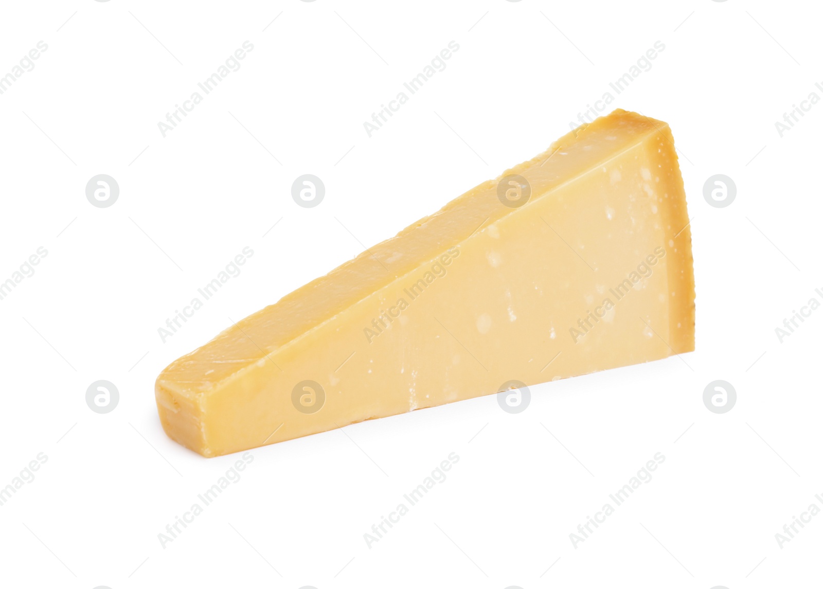 Photo of Piece of delicious parmesan cheese isolated on white