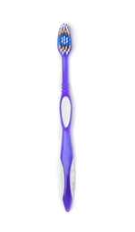 Color toothbrush on white background. Dental care