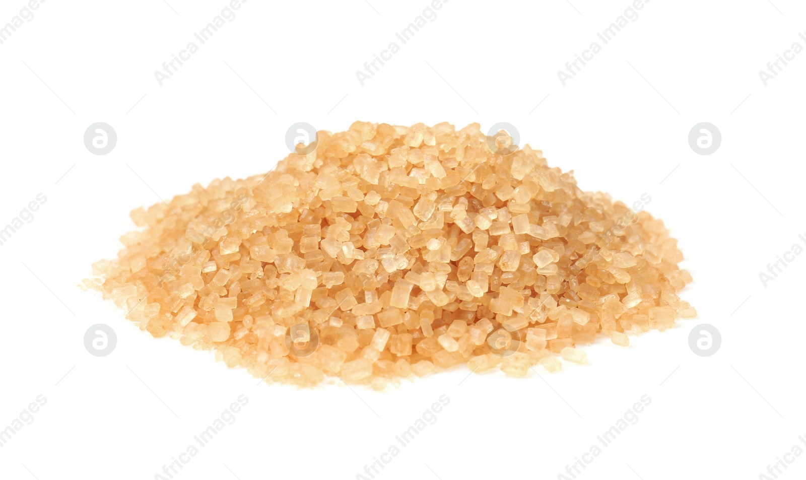 Photo of Pile of brown sugar isolated on white