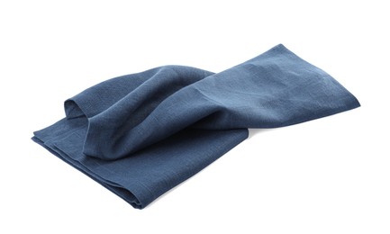 Photo of Blue cloth kitchen napkin isolated on white