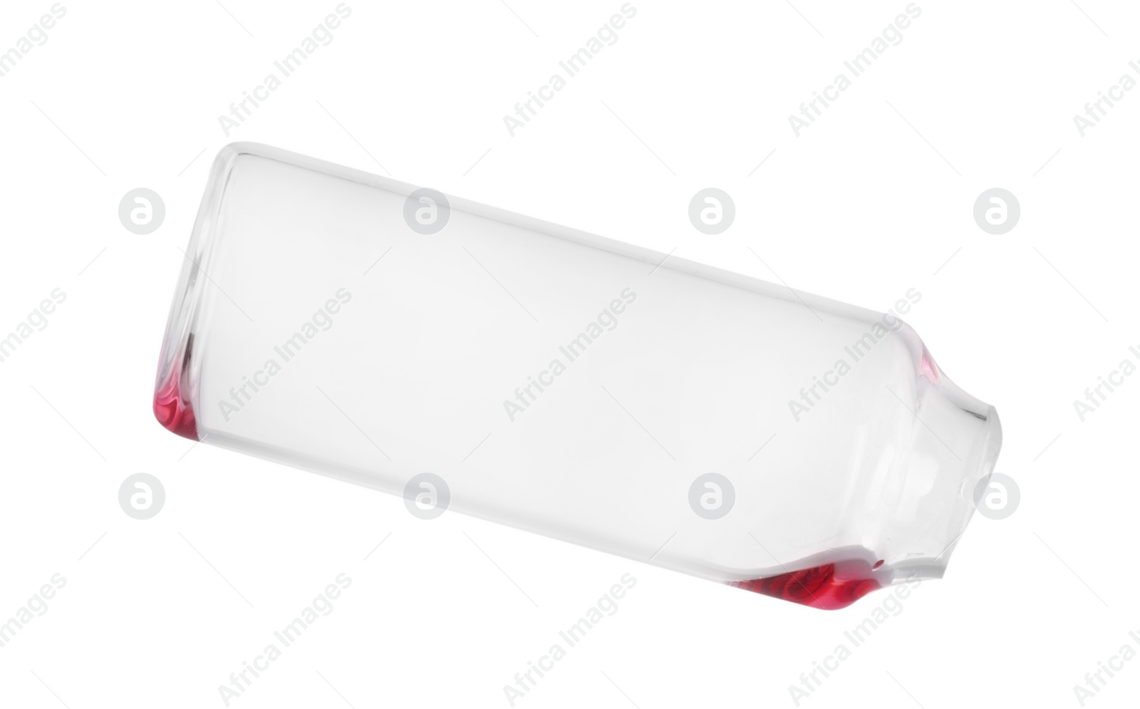 Photo of Open empty glass ampoule isolated on white