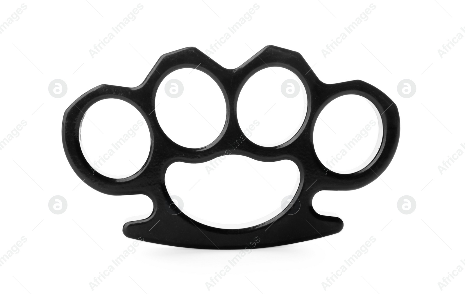 Photo of New black brass knuckles isolated on white