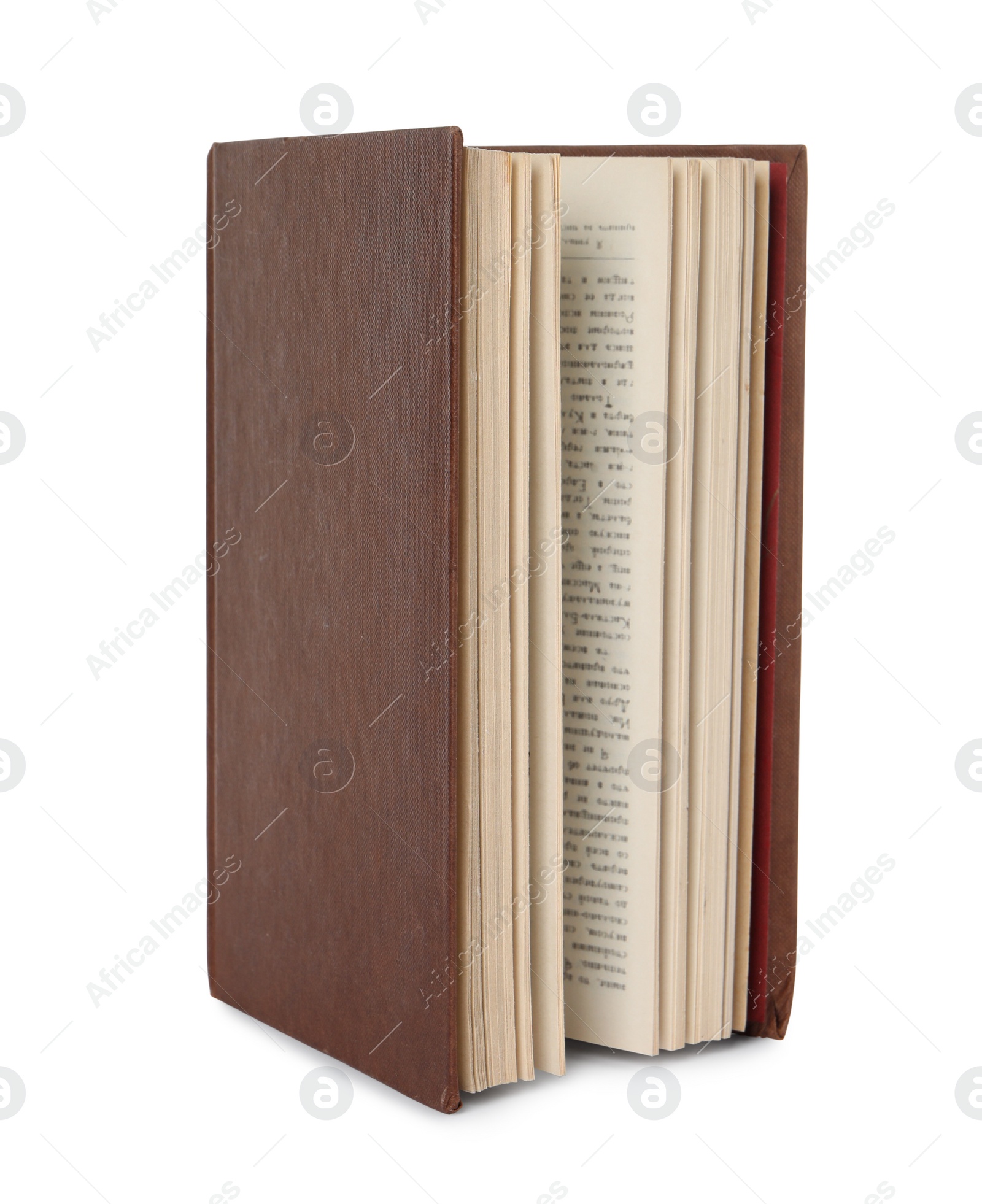 Photo of One old hardcover book isolated on white