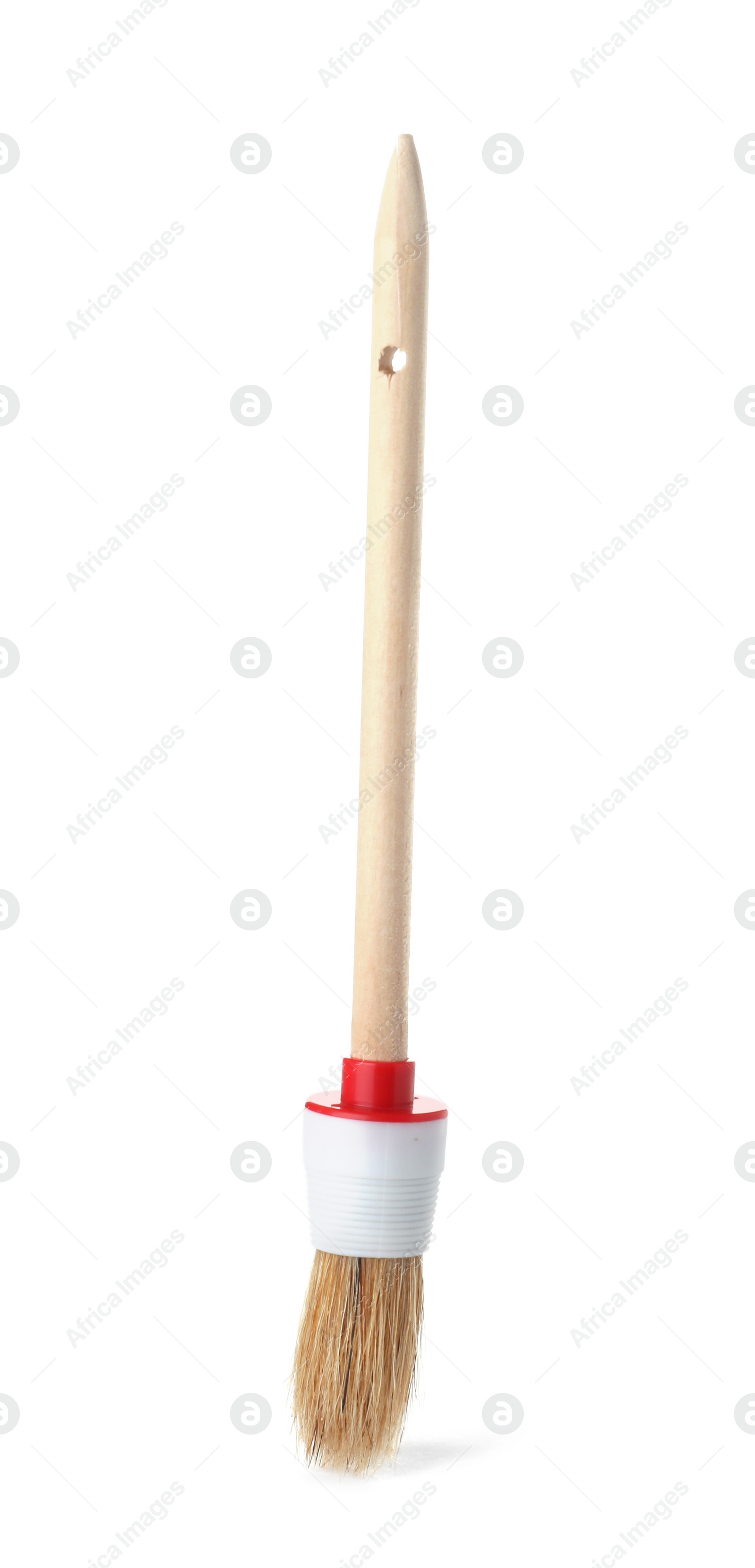 Photo of New paint brush on white background. Decorating tool