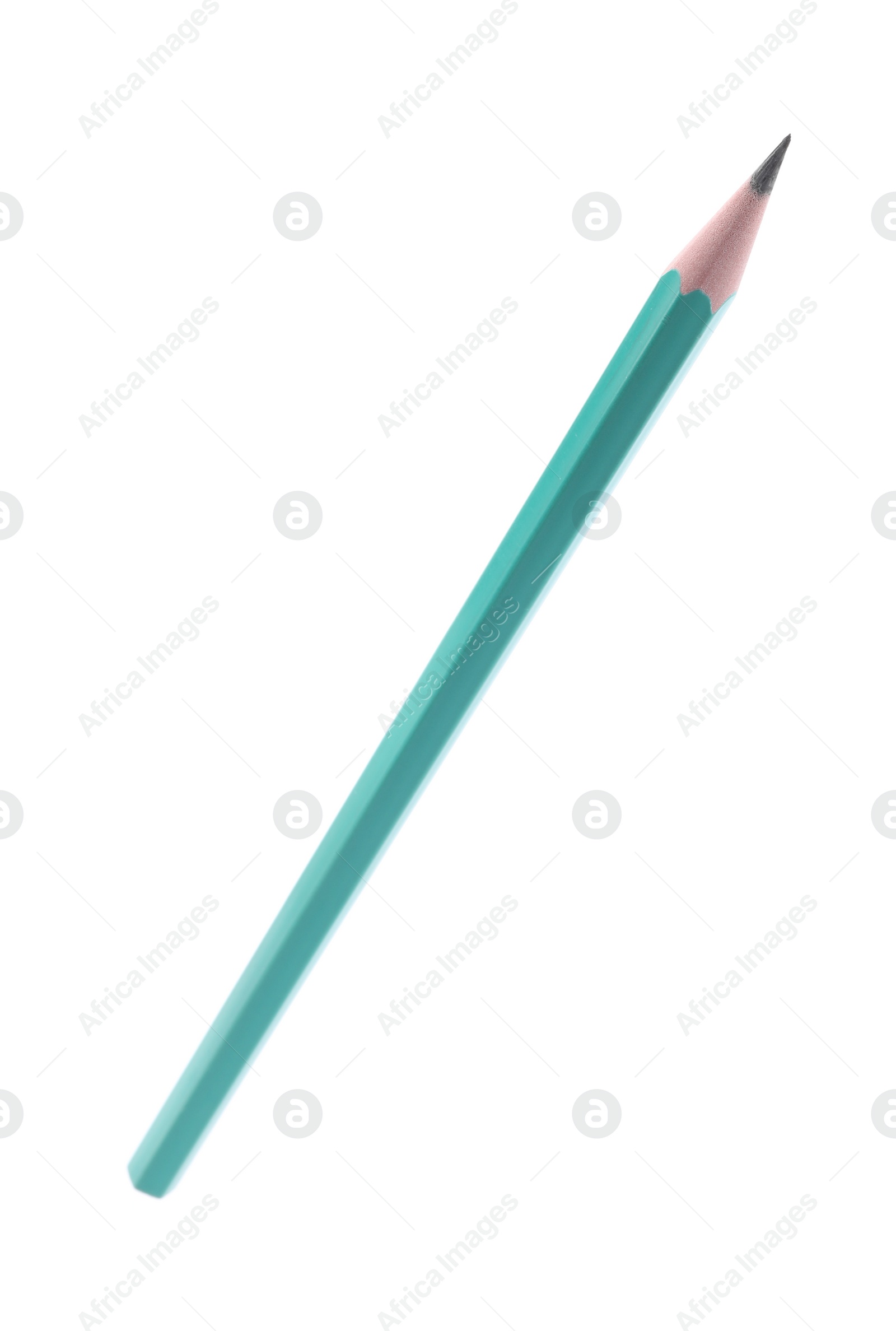 Photo of One sharp graphite pencil isolated on white