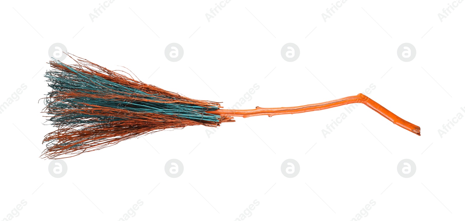 Photo of One colourful witch's broom isolated on white